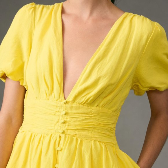 The Katerina Button-Front Mini Dress by Anthropologie - Picture 4 of 8